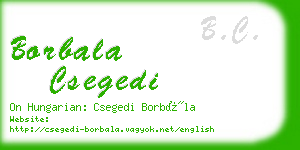 borbala csegedi business card